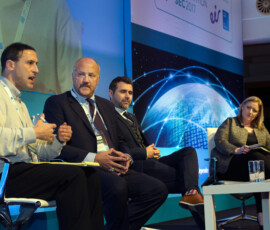 Guest speakers Dinos Anthony Kerigan-Kyrou, Co-Author of NATO's Cyber Security Training, Bradley C Birkenfeld, Banker and Whistleblower, Joseph Carson, Cyber Security Stratagist at Thycotic and Dearbhail McDonald, Group Business Editor, INM at the Dublin Information SEC 2017 seminar in the RDS Concert Hall.Photo: Tony Gavin 1/11/2017 Guest speakers Dinos Anthony Kerigan-Kyrou, Co-Author of NATO's Cyber Security Training, Bradley C Birkenfeld, Banker and Whistleblower, Joseph Carson, Cyber Security Stratagist at Thycotic and Dearbhail McDonald, Group Business Editor, INM at the Dublin Information SEC 2017 seminar in the RDS Concert Hall.
Photo: Tony Gavin 1/11/2017
